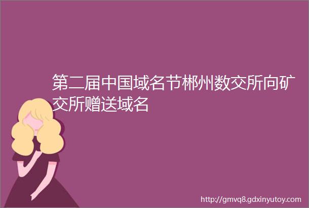第二届中国域名节郴州数交所向矿交所赠送域名